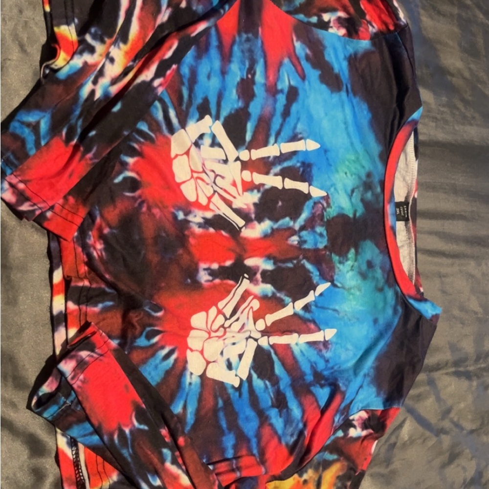 SHEIN Multicolor Tie-Dye Long Sleeve Top